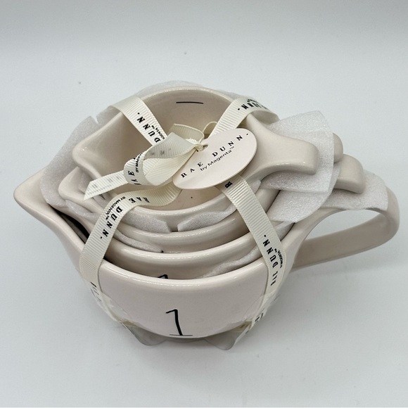 Rae Dunn Ceramic Measuring Cups with Handles - Set of 4 - Picture 4 of 5